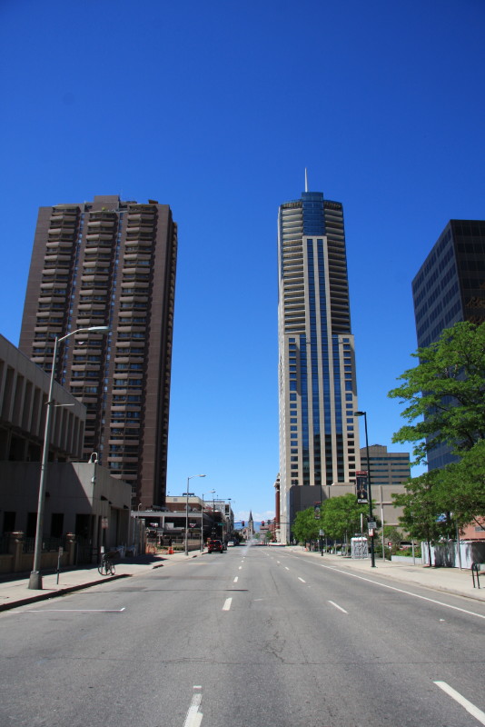 Denver downtown Asfalt og skyskrabere